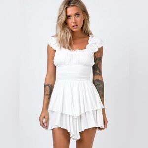 Princess Polly Love Galore Romper (white)